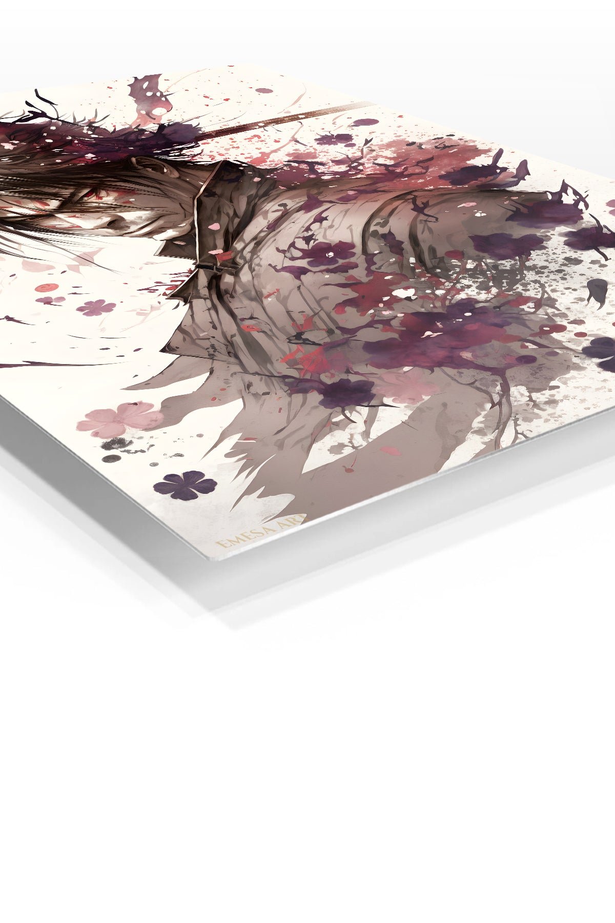 Crimson Ink Warrior metal wall art print, view 2