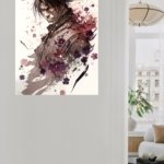 Crimson Ink Warrior metal wall art print, view 5