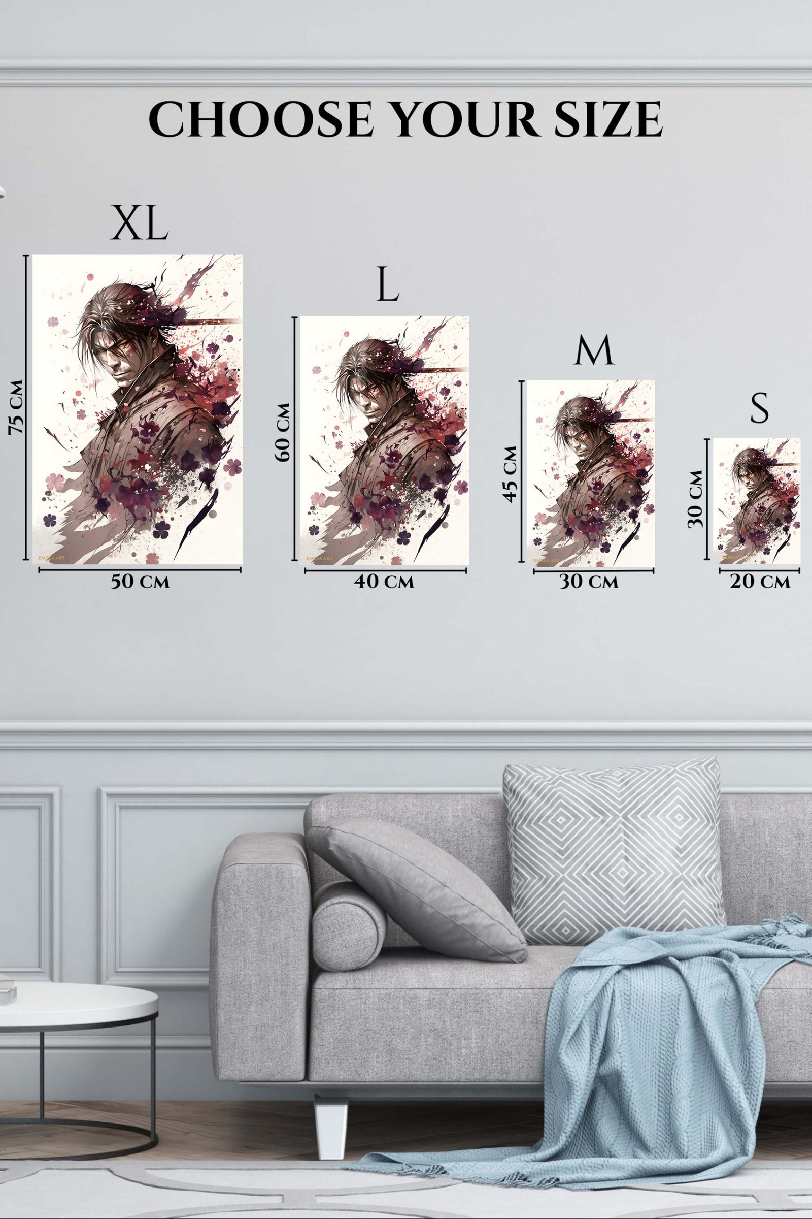 Crimson Ink Warrior metal wall art print, view 6