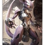 Lavender Cybernetic Guardian metal wall art print