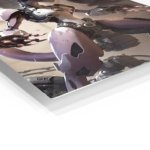 Lavender Cybernetic Guardian metal wall art print, view 2