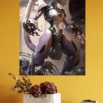 Lavender Cybernetic Guardian metal wall art print, view 4