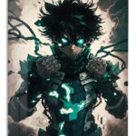 Emerald-Eyed Shadow Hero metal wall art print