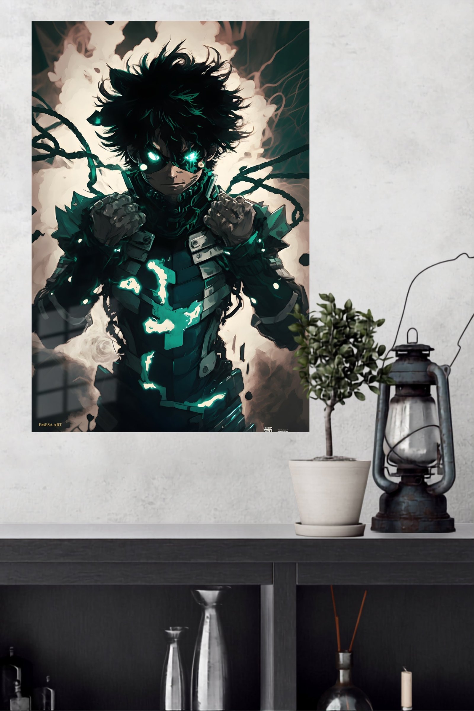 Emerald-Eyed Shadow Hero metal wall art print, view 4