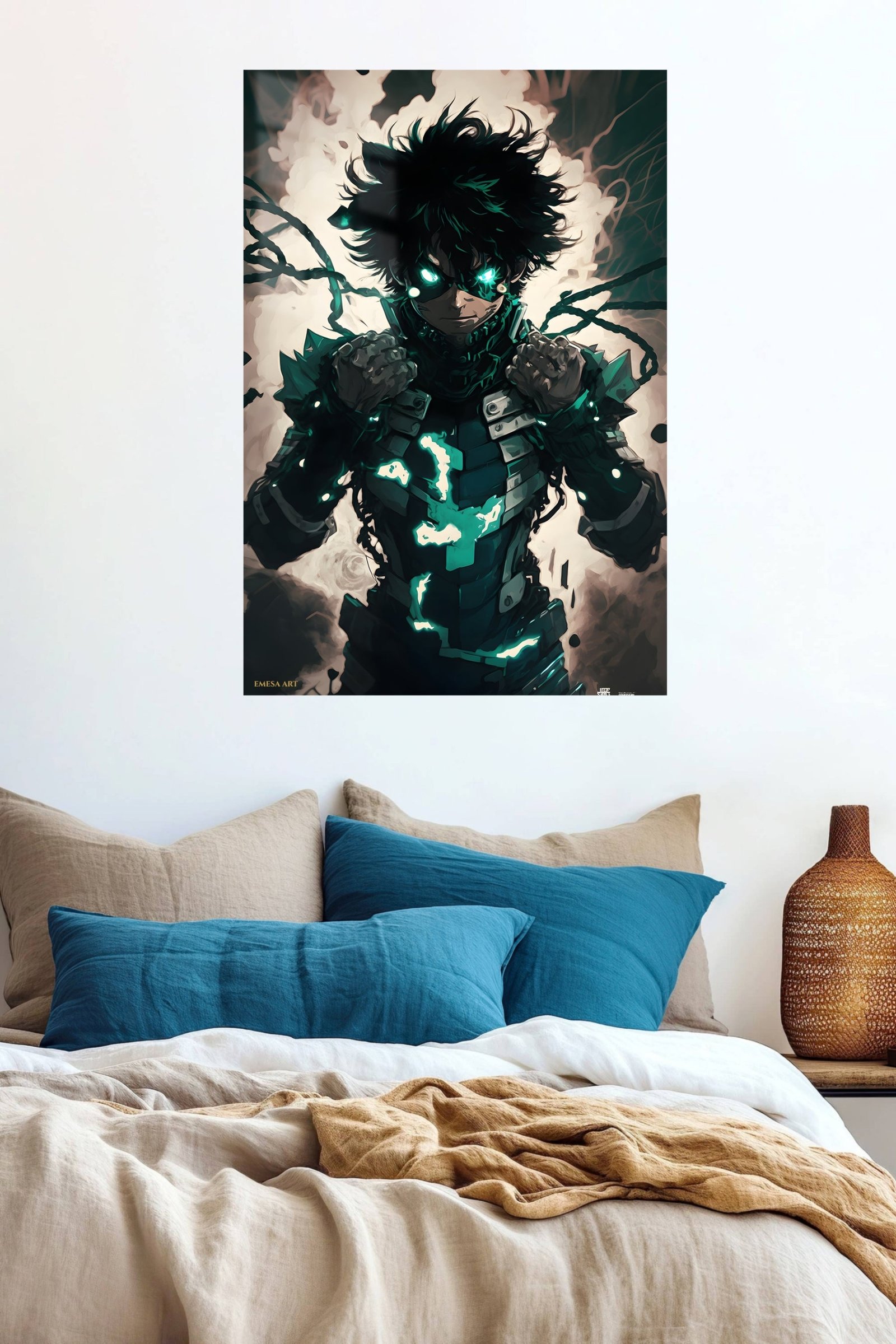 Emerald-Eyed Shadow Hero metal wall art print, view 5