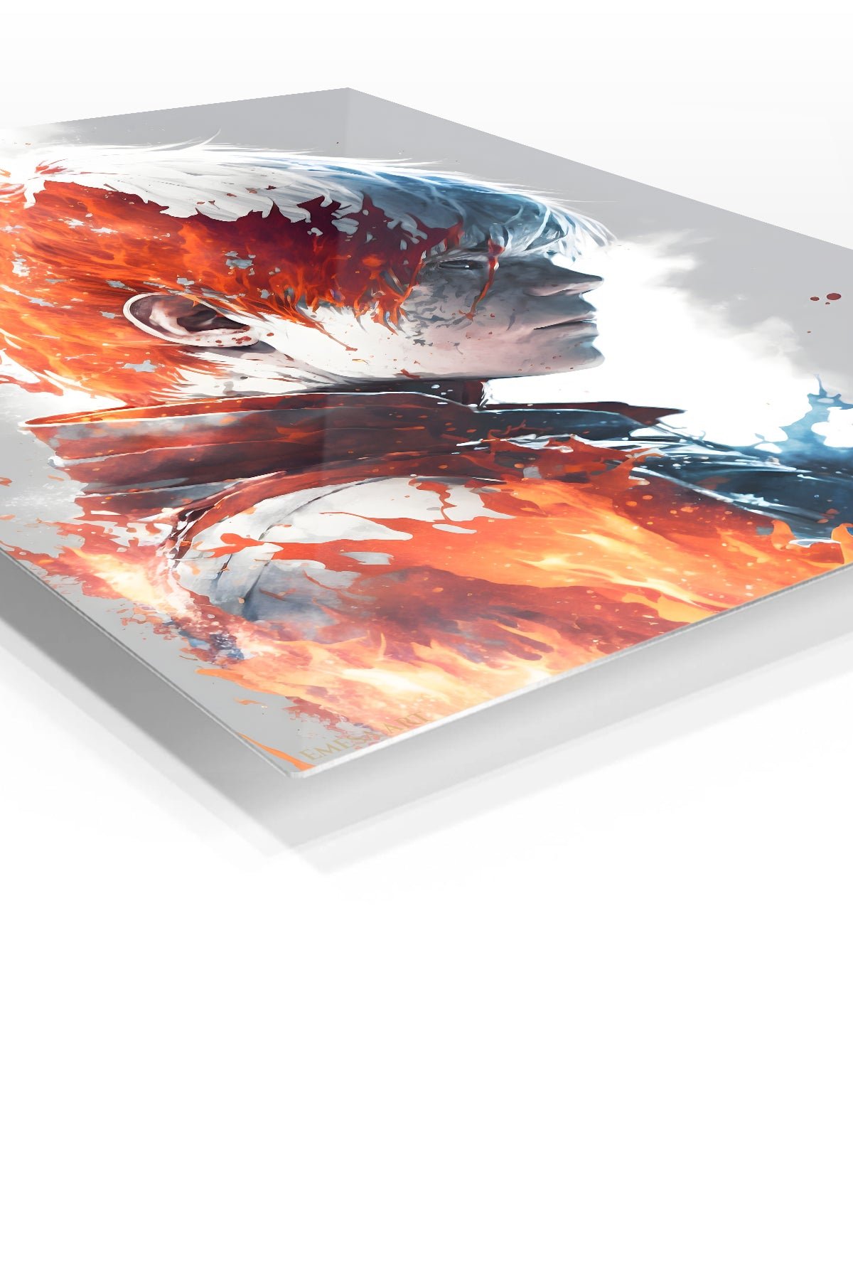 Fire and Ice Warrior Profile metal wall art print, view 2