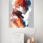 Fire and Ice Warrior Profile metal wall art print, view 4