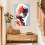 Fire and Ice Warrior Profile metal wall art print, view 5