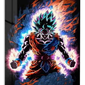 Neon Aura Warrior metal wall art print