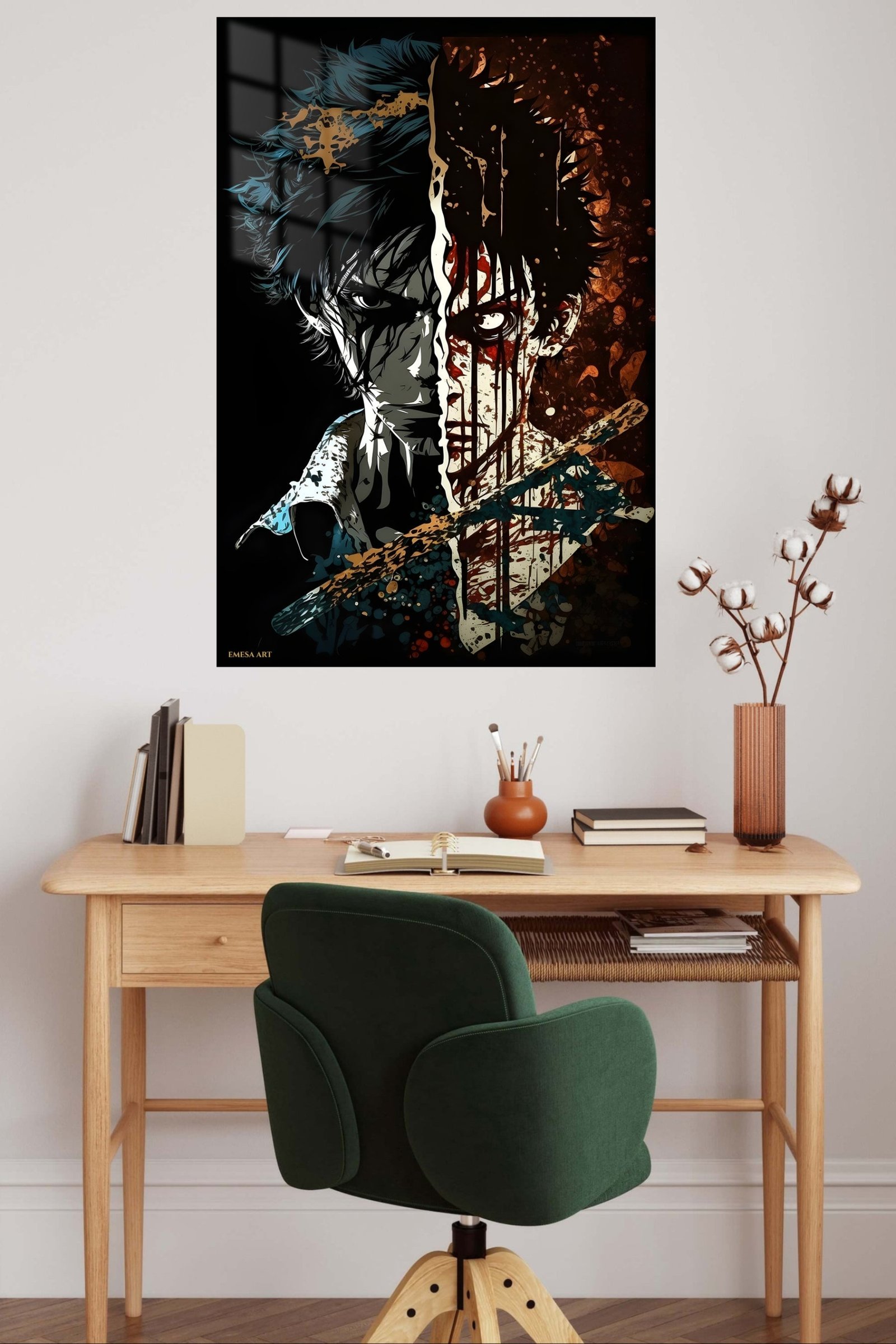 Split Shadow Warrior Portrait metal wall art print, view 5