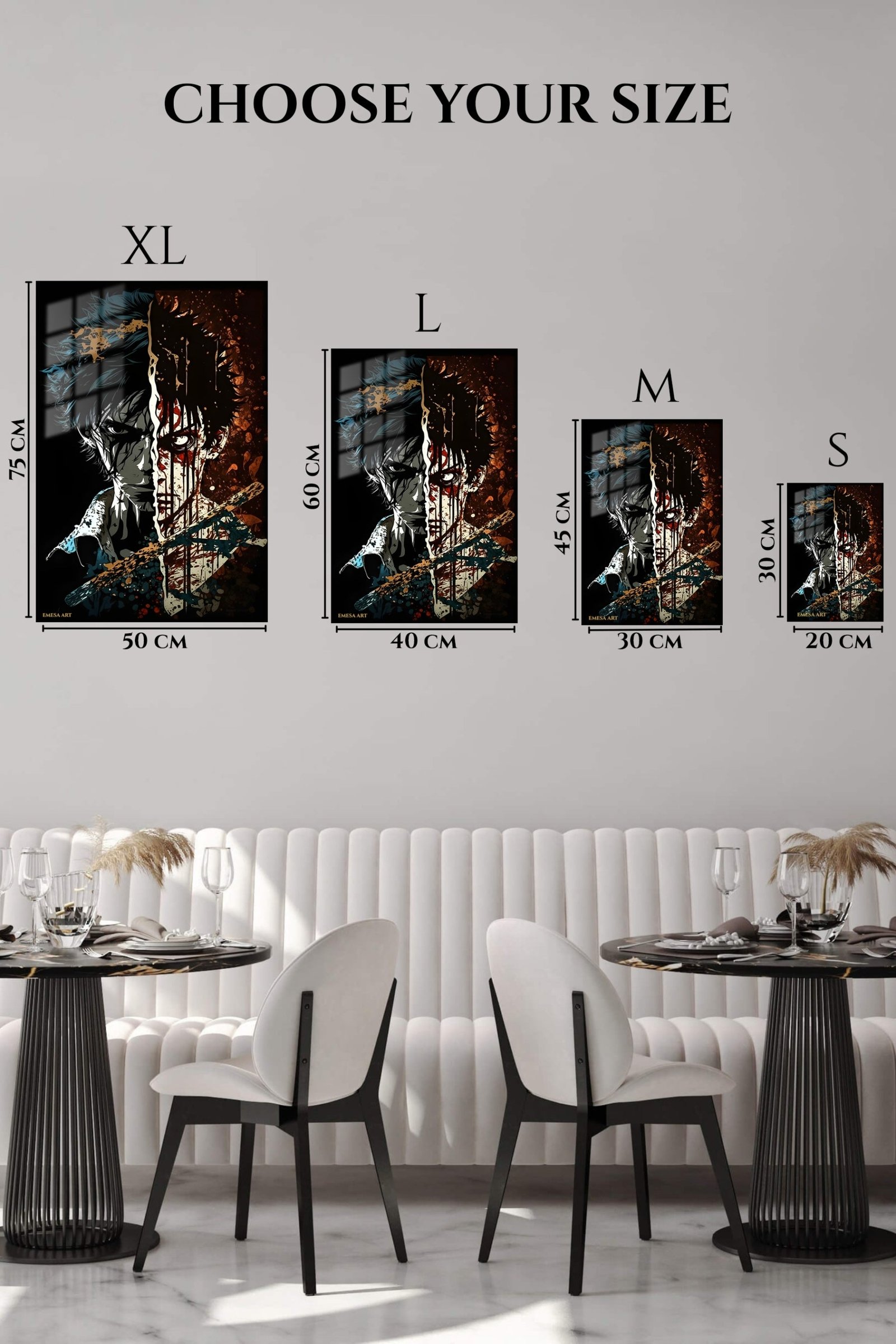 Split Shadow Warrior Portrait metal wall art print, view 6