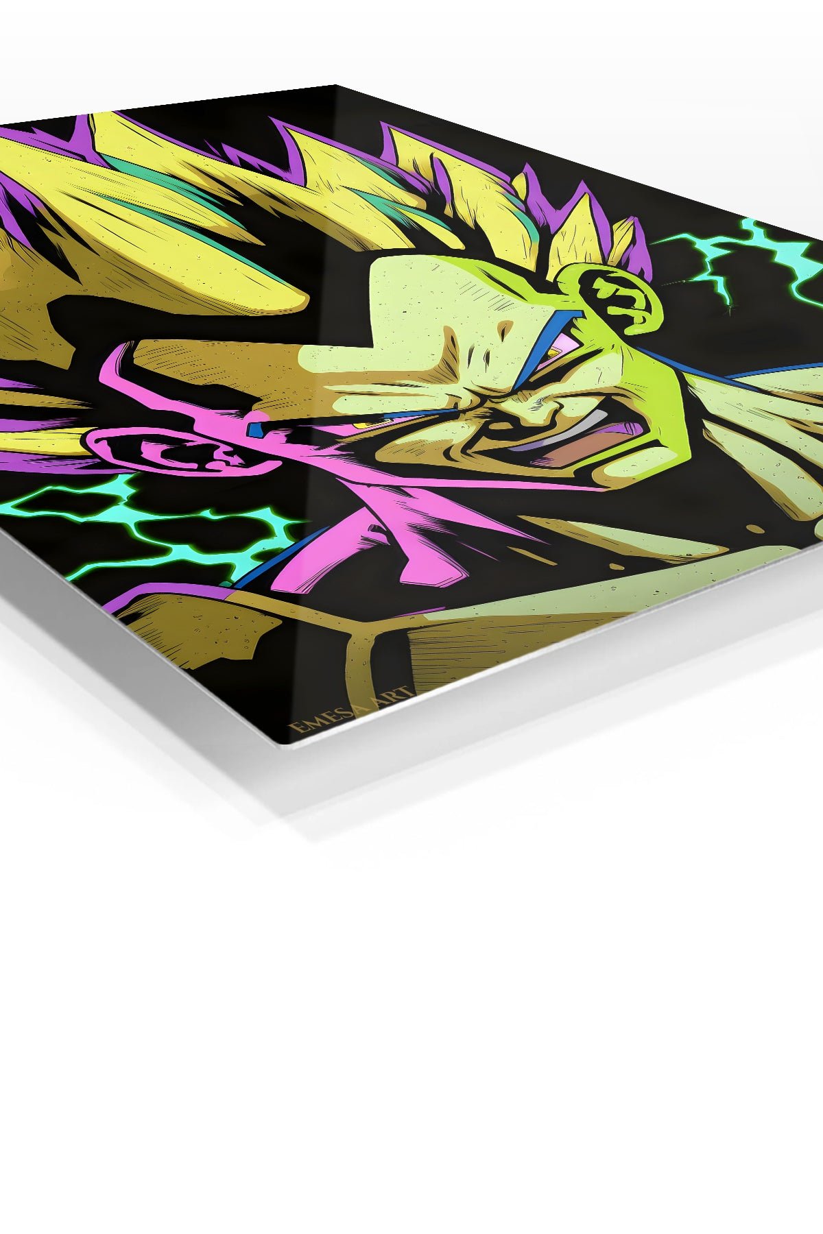 Neon Lightning Warrior metal wall art print, view 2