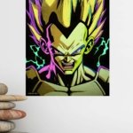 Neon Lightning Warrior metal wall art print, view 4