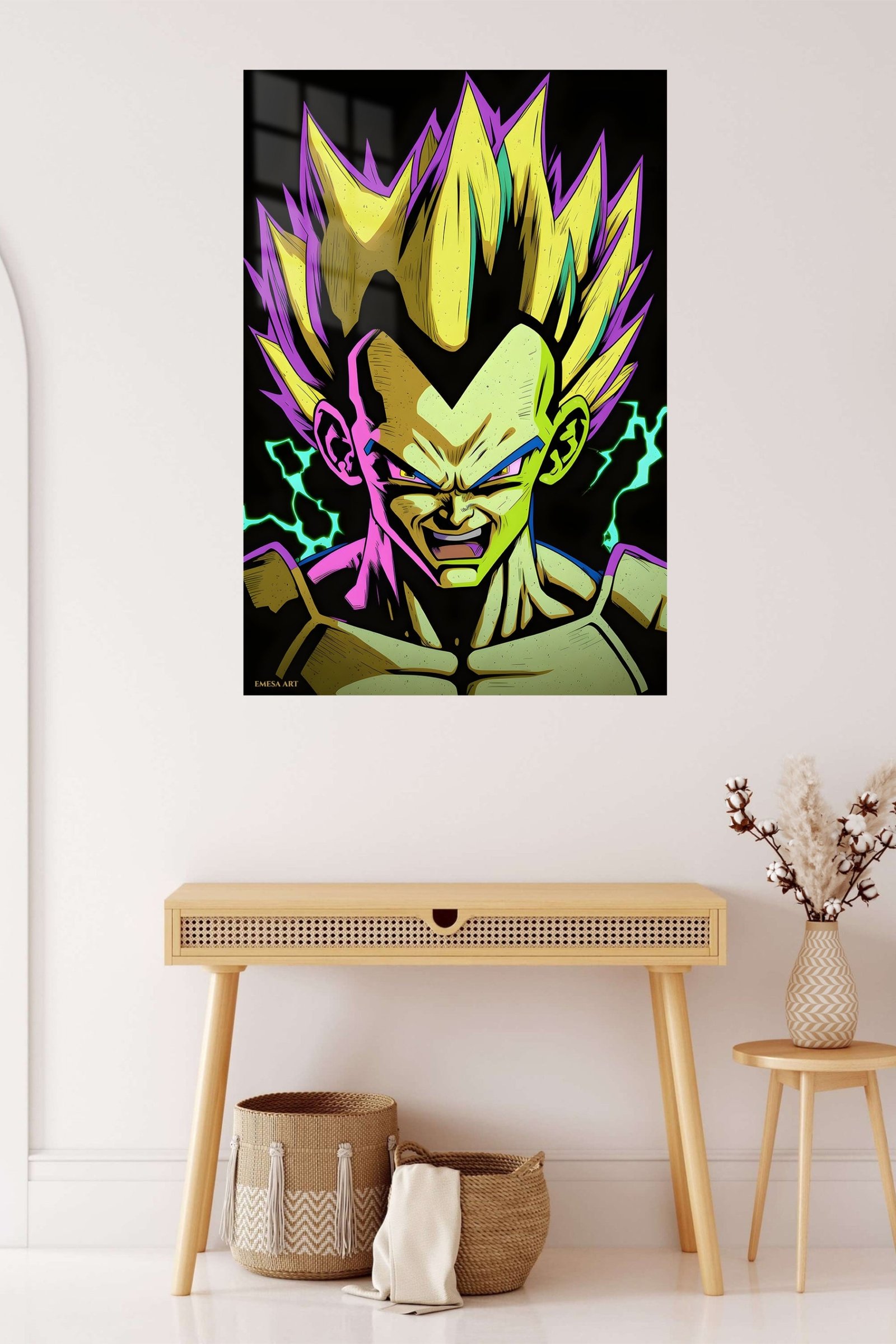 Neon Lightning Warrior metal wall art print, view 5