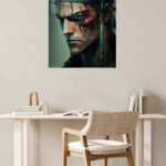 Bloodied Green Headband Warrior metal wall art print, view 5