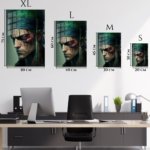 Bloodied Green Headband Warrior metal wall art print, view 6