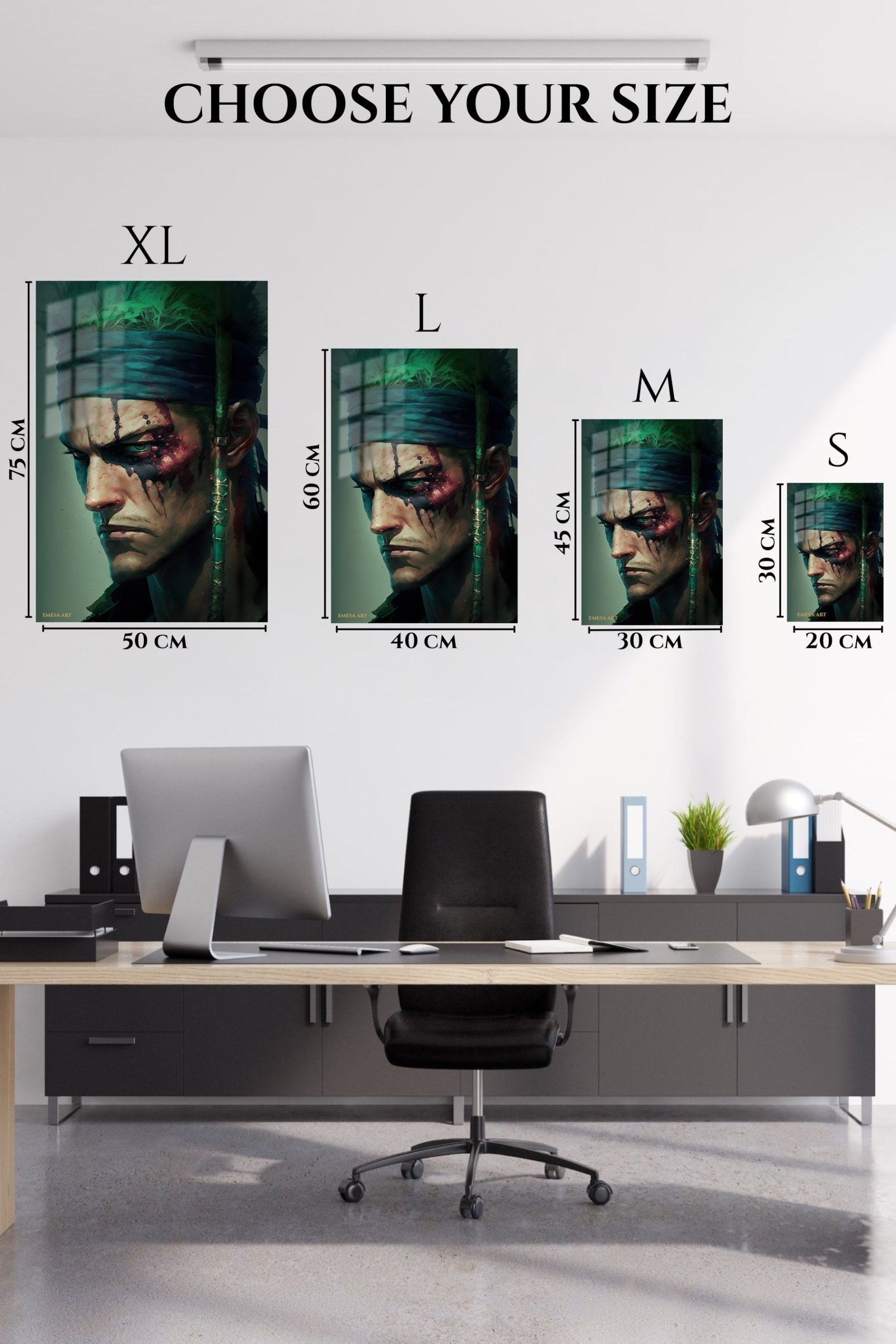 Bloodied Green Headband Warrior metal wall art print, view 6