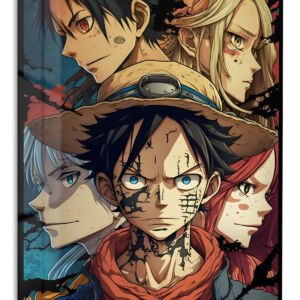 Battle-Worn Adventurers Portrait Collage metal wall art print