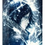 Snowbound Shadow Portrait metal wall art print