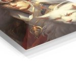 White-Haired Elf Warrior and Snow Lion metal wall art print, view 2