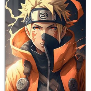 Ember-Eyed Ninja Warrior metal wall art print