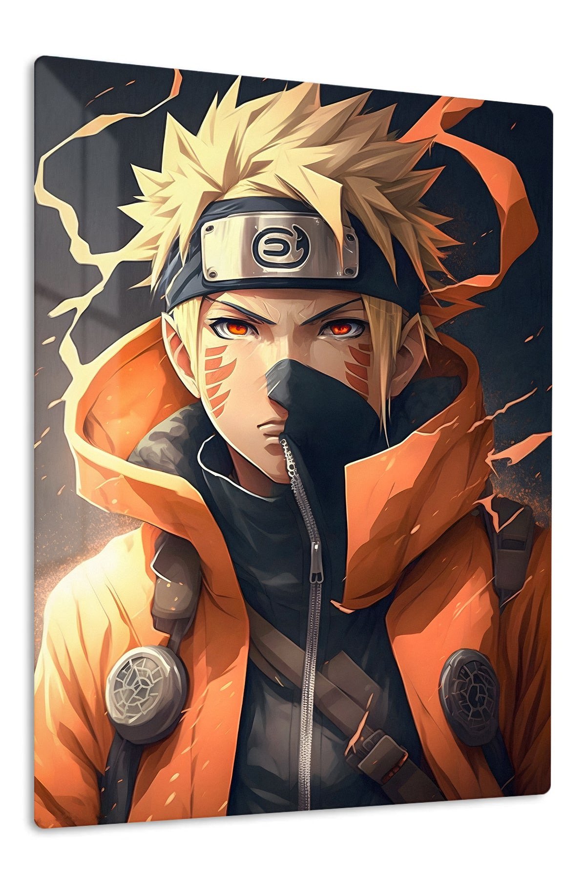 Ember-Eyed Ninja Warrior metal wall art print