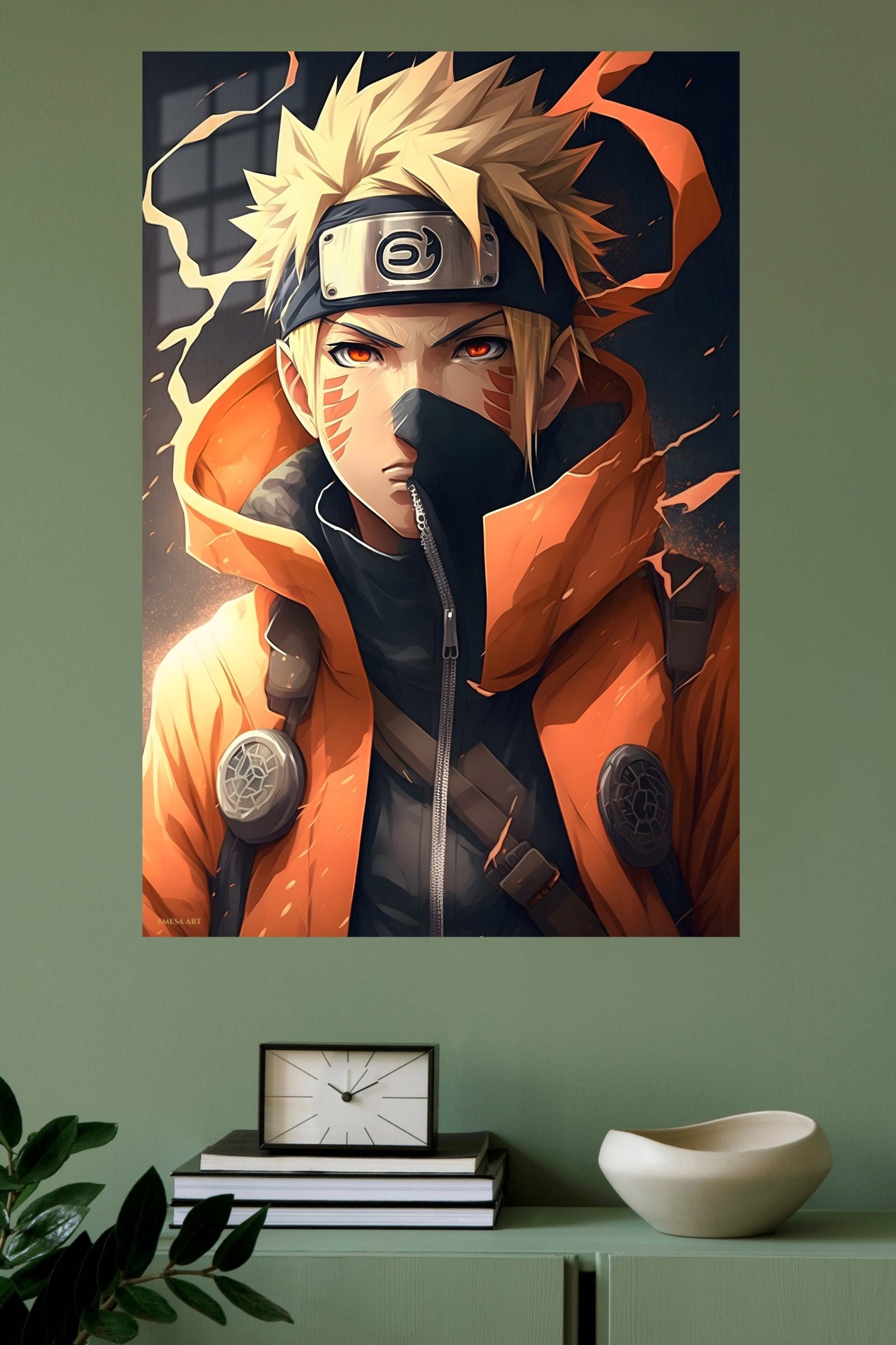 Ember-Eyed Ninja Warrior metal wall art print, view 4