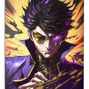 Violet-Eyed Shadow Warrior metal wall art print