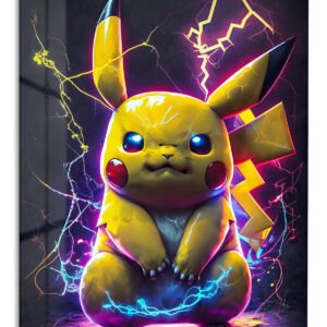 Neon Electric Mouse metal wall art print