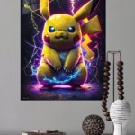 Neon Electric Mouse metal wall art print, view 4
