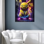 Neon Electric Mouse metal wall art print, view 5