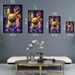 Neon Electric Mouse metal wall art print, view 6