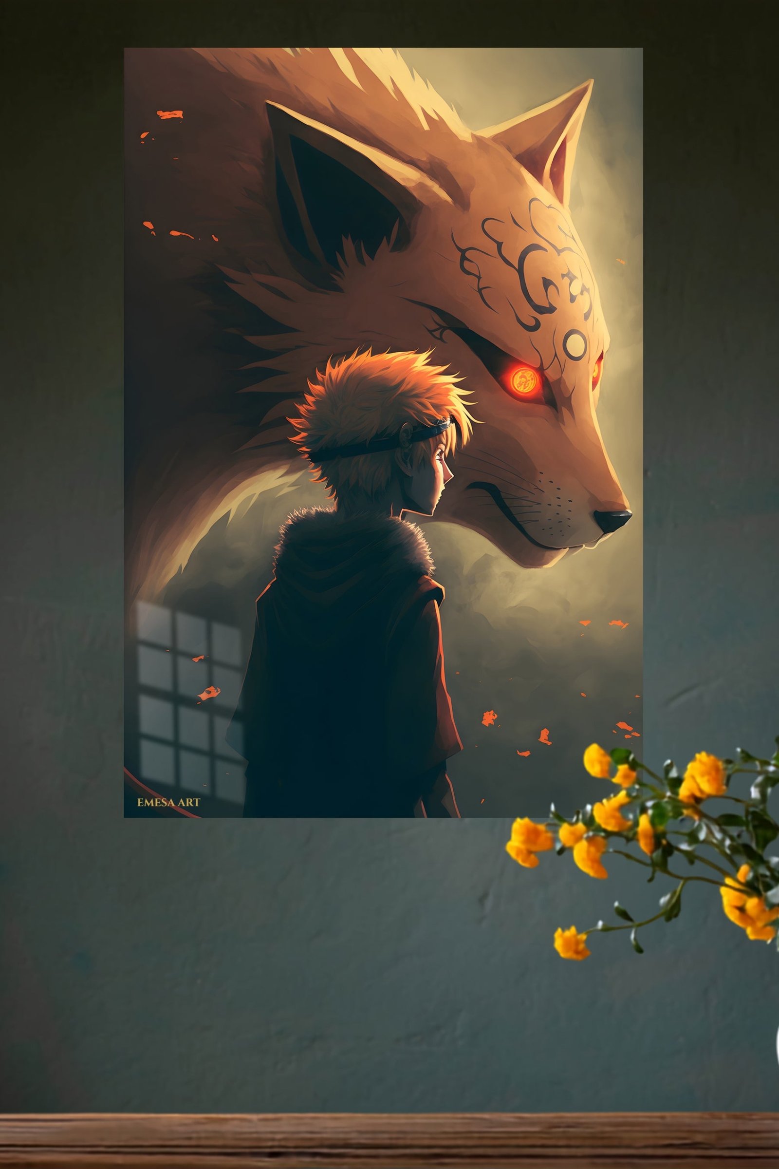 Fox Spirit Guardian metal wall art print, view 4