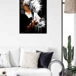 White-Haired Warrior Ink Burst metal wall art print, view 5