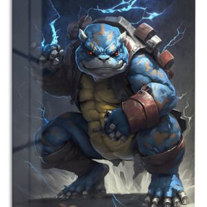 Stormbound Blue Armored Beast metal wall art print