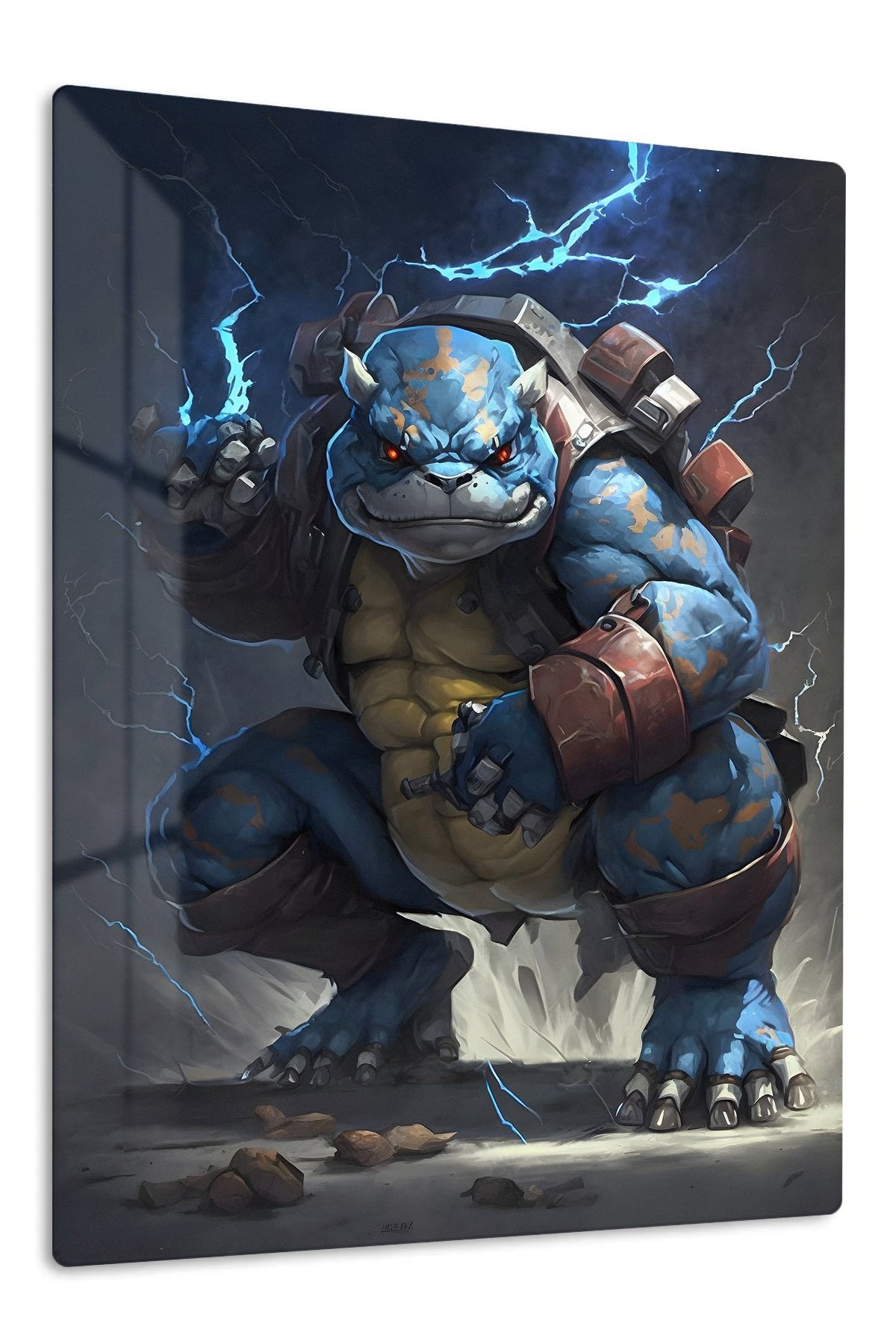 Stormbound Blue Armored Beast metal wall art print