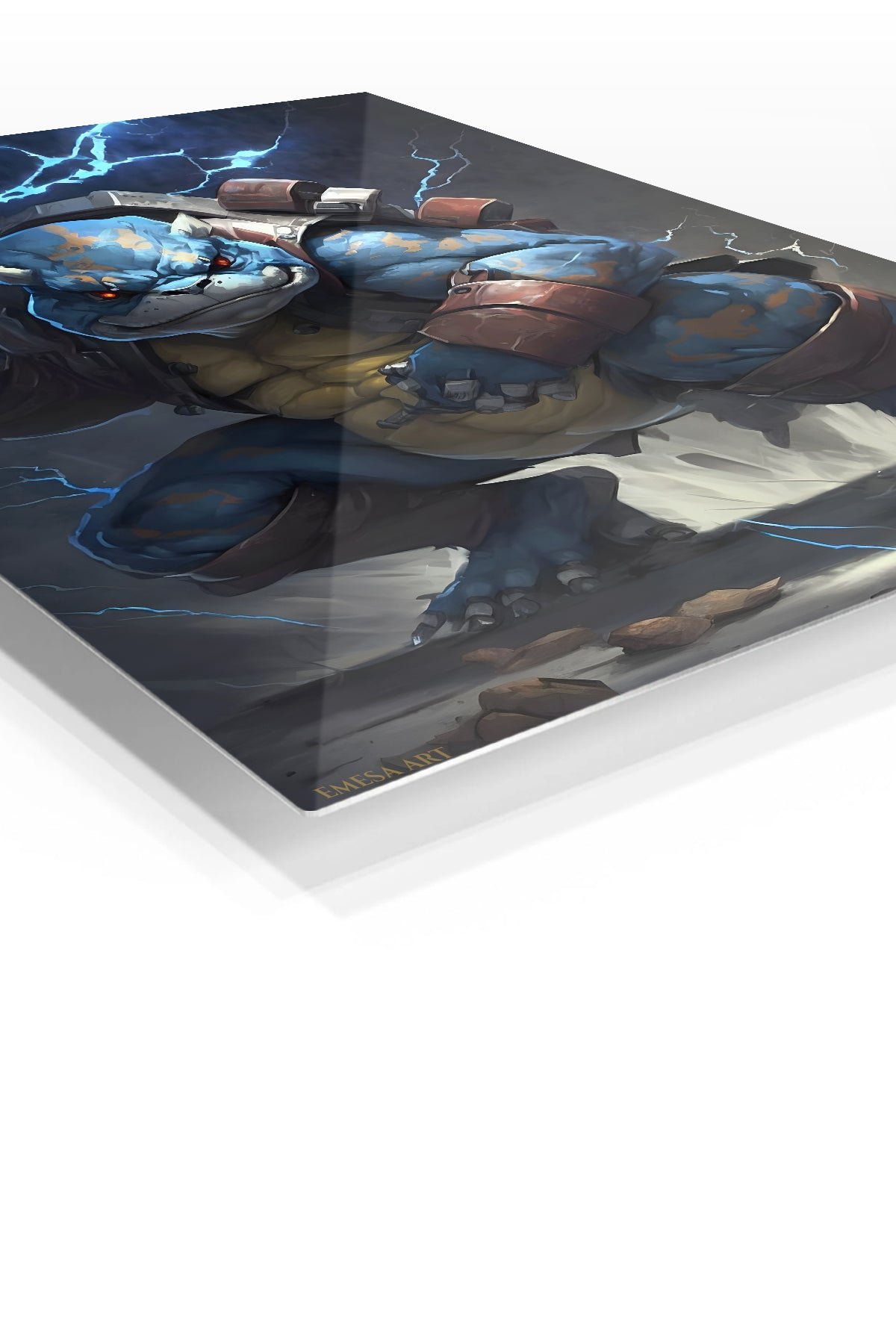 Stormbound Blue Armored Beast metal wall art print, view 2