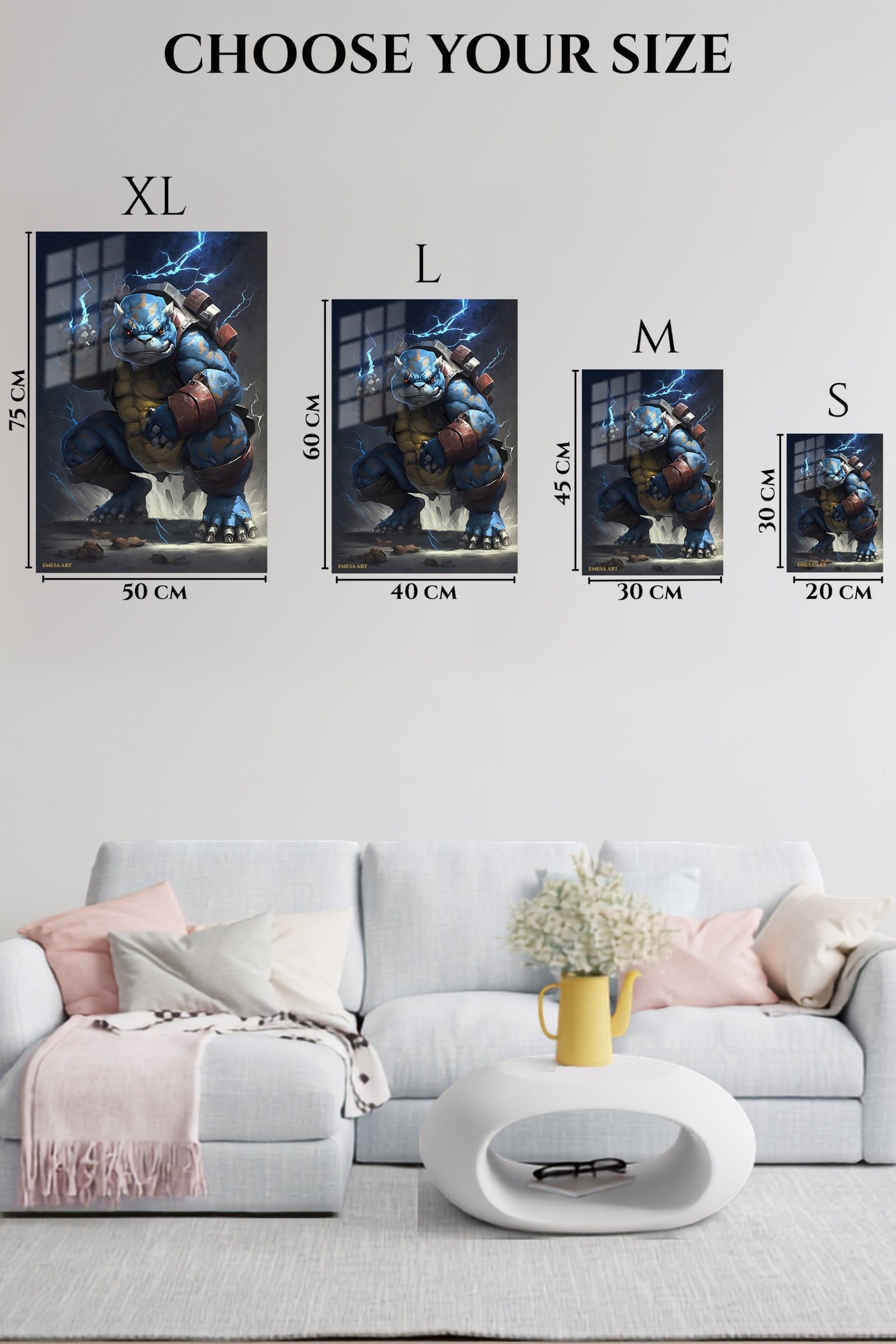Stormbound Blue Armored Beast metal wall art print, view 6