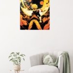 Golden Vortex Warrior metal wall art print, view 5