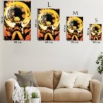 Golden Vortex Warrior metal wall art print, view 6