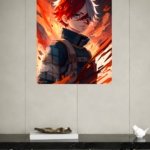 Flamebound Dual-Haired Warrior metal wall art print, view 4