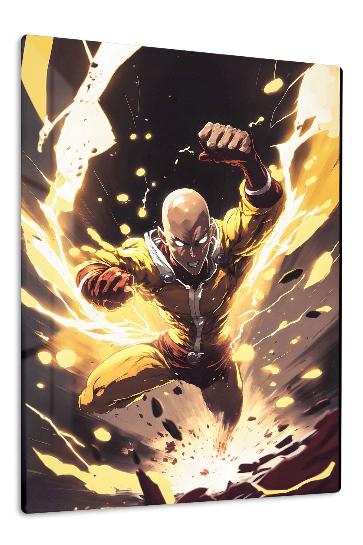 Golden Impact Hero metal wall art print