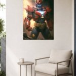 Crimson Winged Mech Warrior metal wall art print, view 5