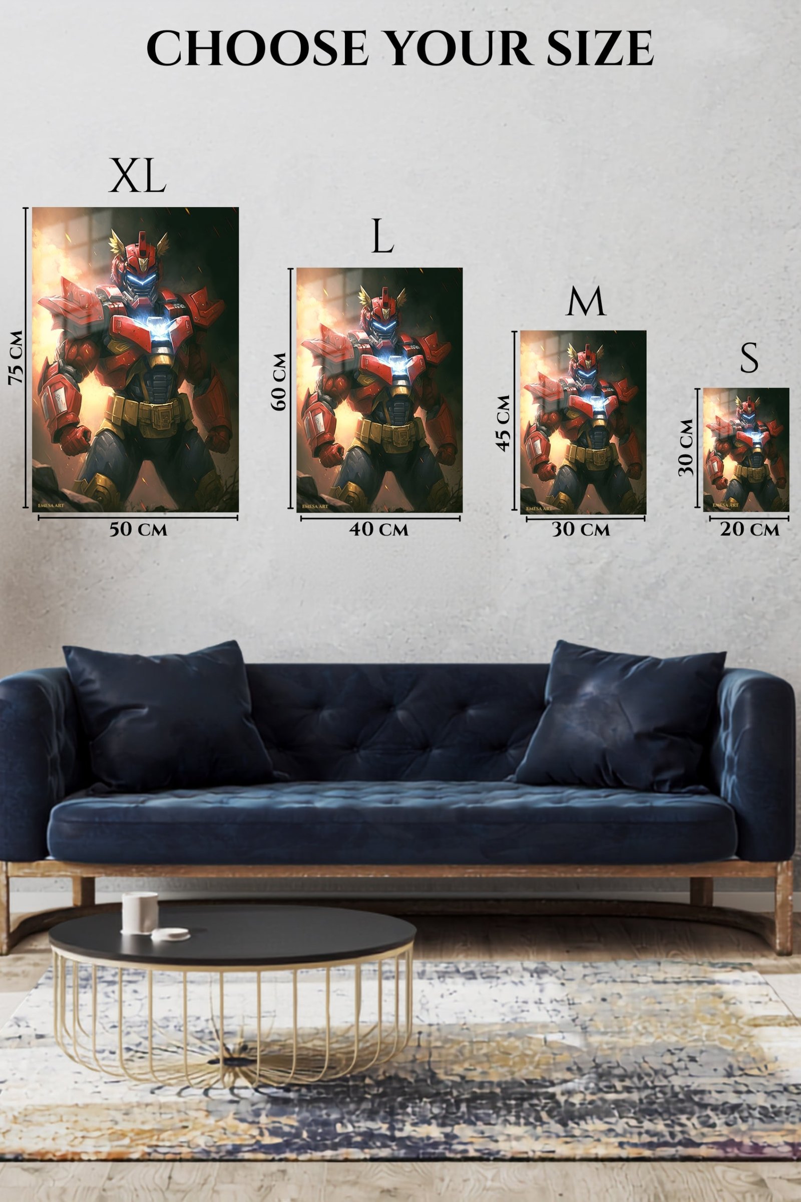 Crimson Winged Mech Warrior metal wall art print, view 6