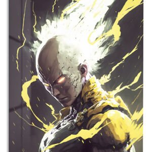 Golden Energy Armored Fighter metal wall art print