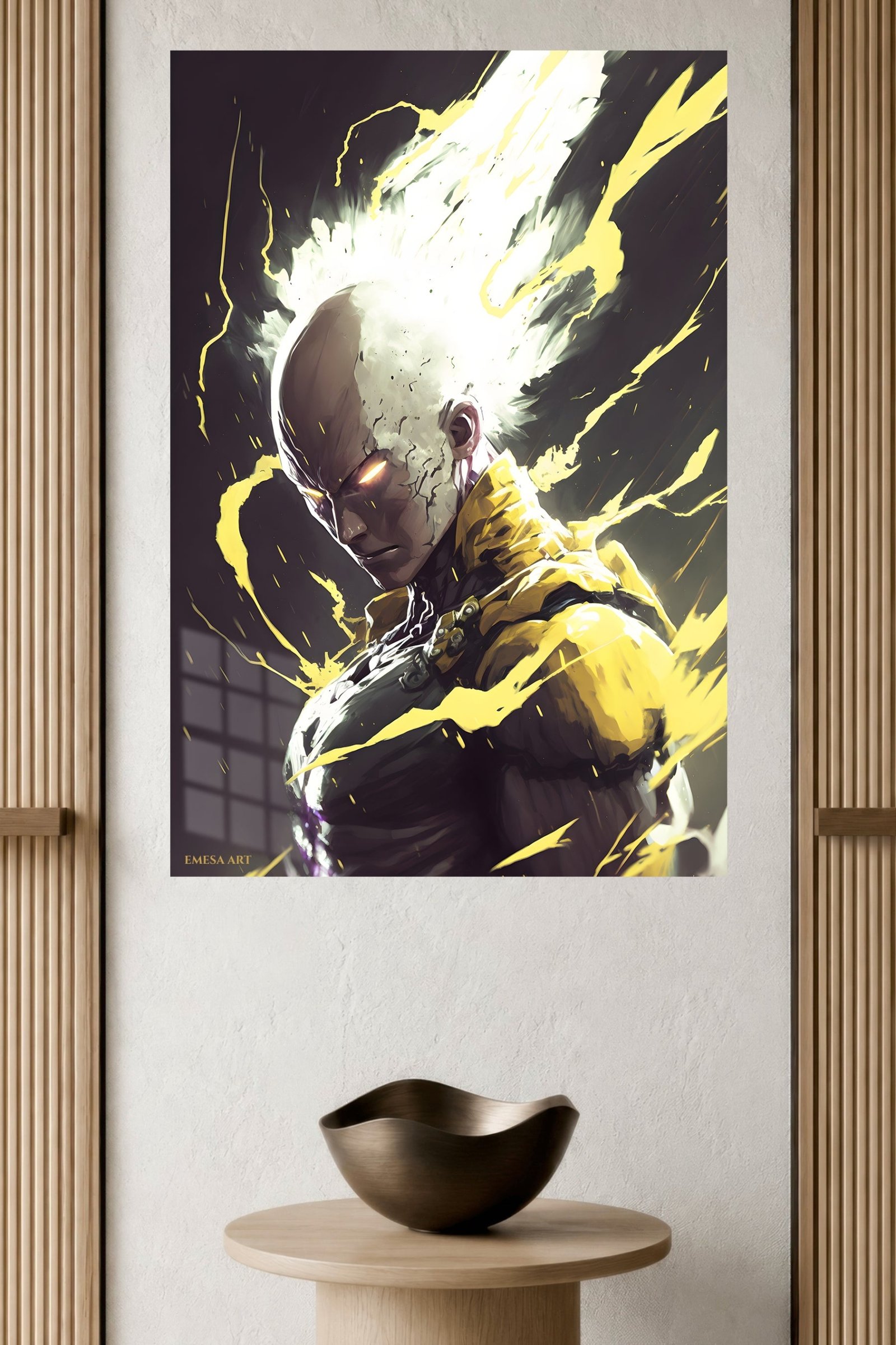 Golden Energy Armored Fighter metal wall art print, view 4