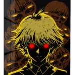 Red-Eyed Shadow Figure metal wall art print