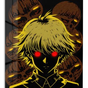 Red-Eyed Shadow Figure metal wall art print