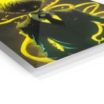 Grinning Shadow Figure with Golden Energy metal wall art print, view 2