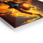 Blond Figure in Golden Flames metal wall art print, view 2